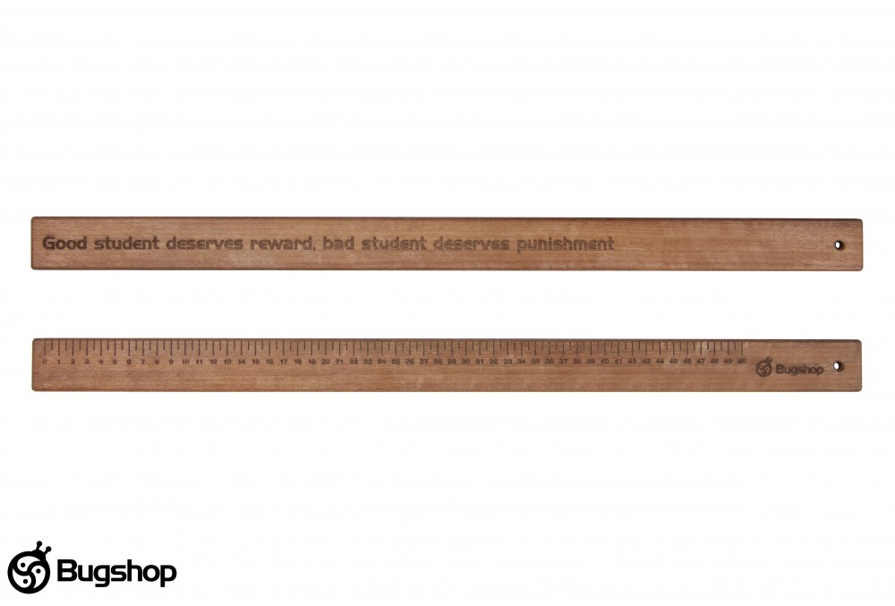 Dřevěná plácačka Bugshop™- školní pravítko