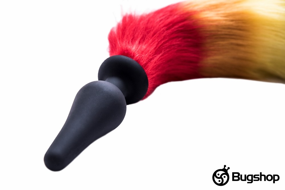 Silikonový anální kolík s duhovým ocasem